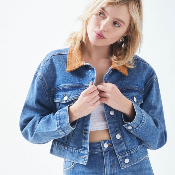 PacSun Jackets & Blazers - Pacsun Corduroy Collar Trucker Jacket, long sleeves,  cropped, Large